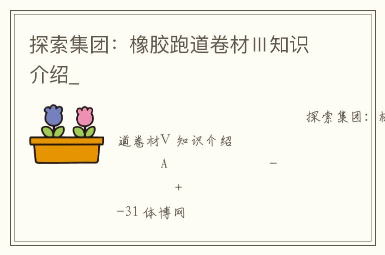探索集团：橡胶跑道卷材Ⅲ知识介绍_
