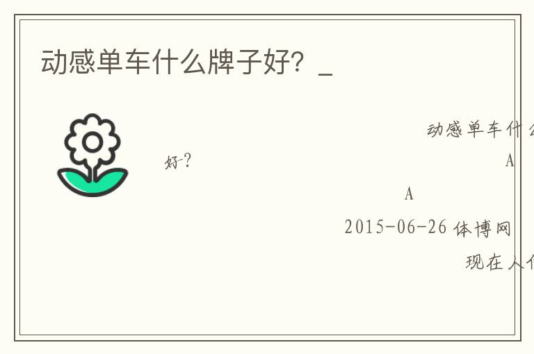 动感单车什么牌子好？_