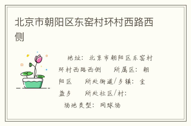 北京市朝阳区东窑村环村西路西侧