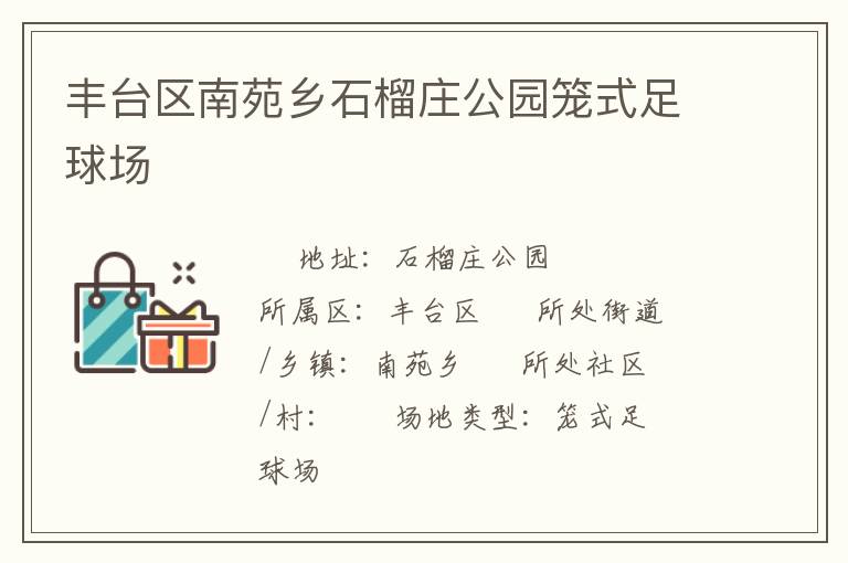 丰台区南苑乡石榴庄公园笼式足球场