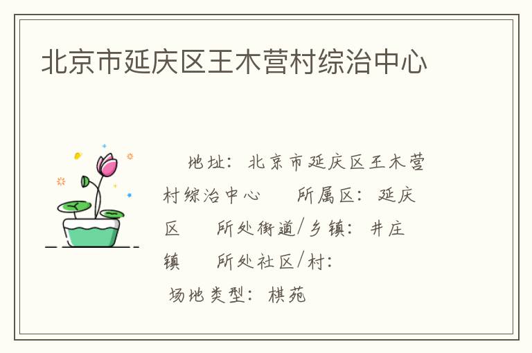 北京市延庆区王木营村综治中心