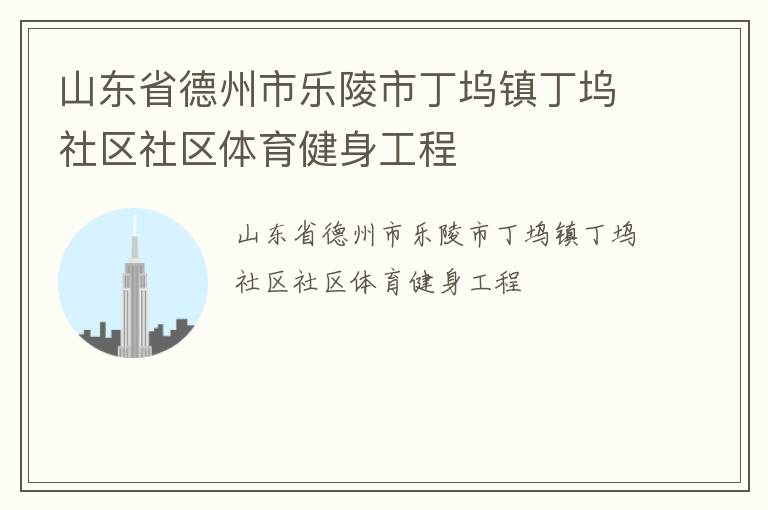 山东省德州市乐陵市丁坞镇丁坞社区社区体育健身工程