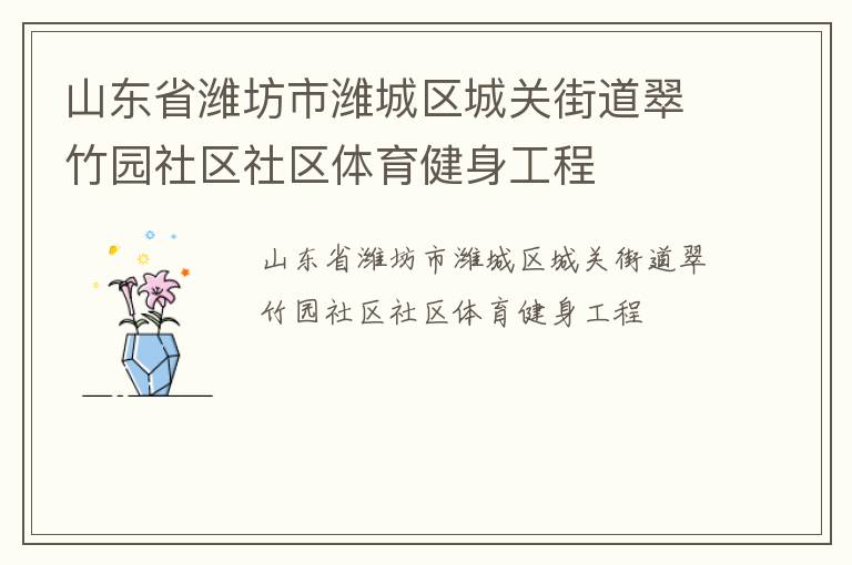 山东省潍坊市潍城区城关街道翠竹园社区社区体育健身工程