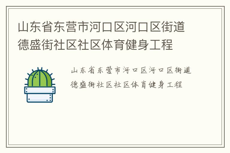 山东省东营市河口区河口区街道德盛街社区社区体育健身工程