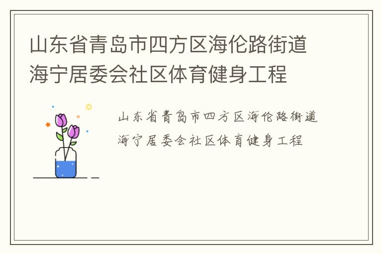 山东省青岛市四方区海伦路街道海宁居委会社区体育健身工程