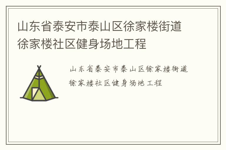 山东省泰安市泰山区徐家楼街道徐家楼社区健身场地工程