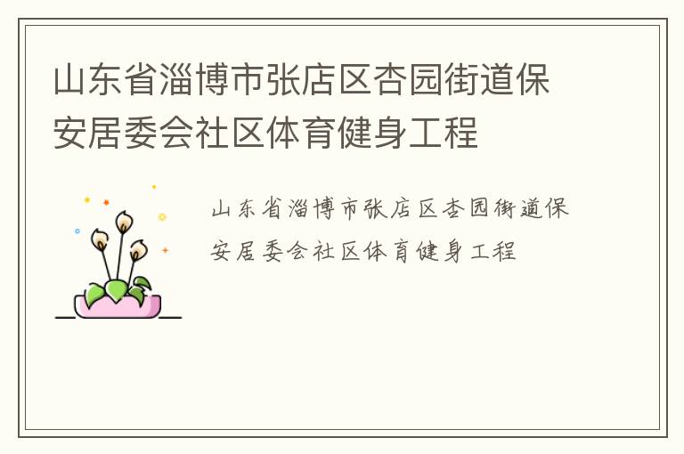 山东省淄博市张店区杏园街道保安居委会社区体育健身工程
