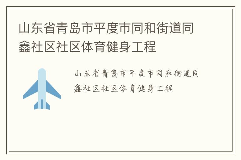 山东省青岛市平度市同和街道同鑫社区社区体育健身工程