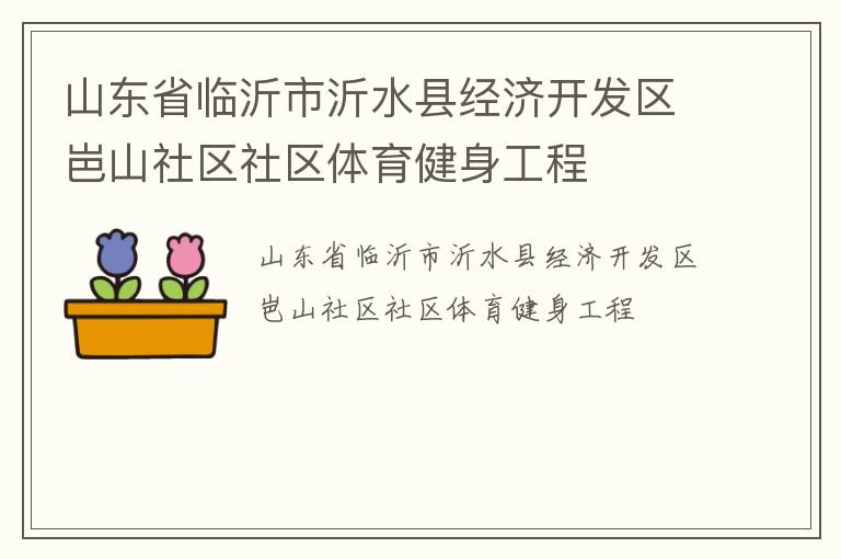 山东省临沂市沂水县经济开发区岜山社区社区体育健身工程