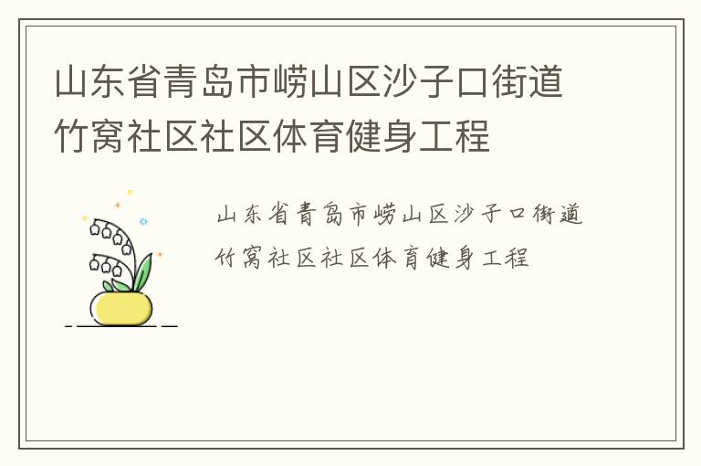山东省青岛市崂山区沙子口街道竹窝社区社区体育健身工程