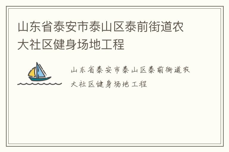 山东省泰安市泰山区泰前街道农大社区健身场地工程