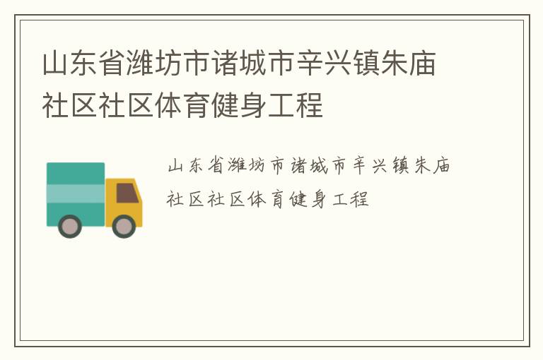 山东省潍坊市诸城市辛兴镇朱庙社区社区体育健身工程