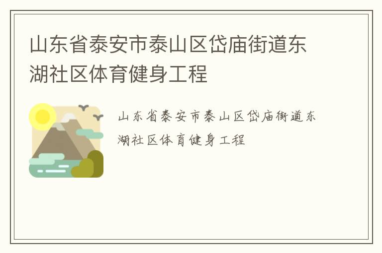 山东省泰安市泰山区岱庙街道东湖社区体育健身工程