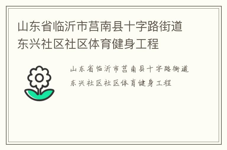 山东省临沂市莒南县十字路街道东兴社区社区体育健身工程