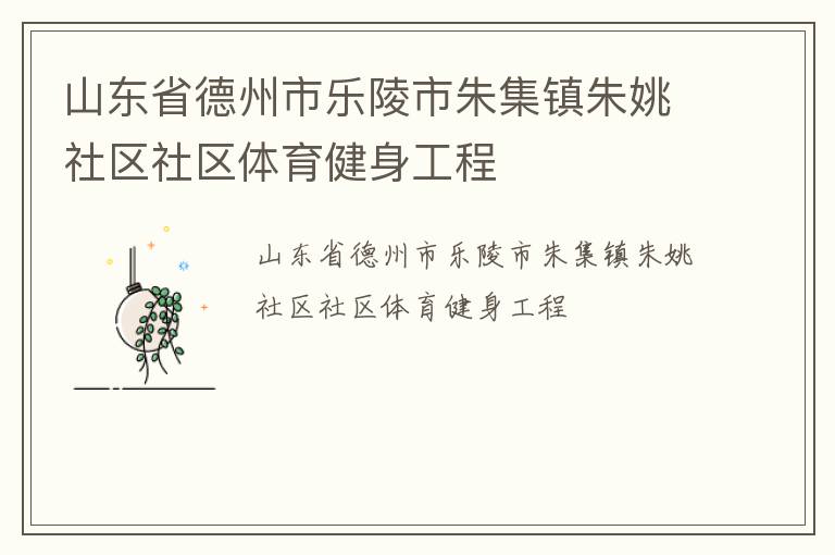 山东省德州市乐陵市朱集镇朱姚社区社区体育健身工程
