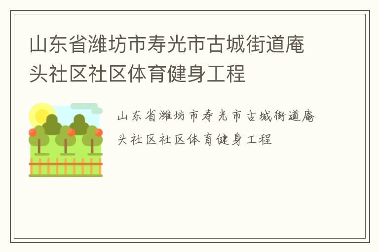 山东省潍坊市寿光市古城街道庵头社区社区体育健身工程