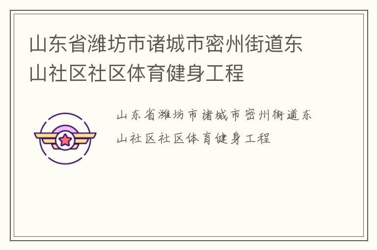 山东省潍坊市诸城市密州街道东山社区社区体育健身工程