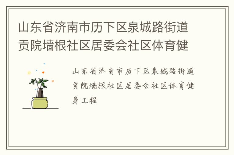 山东省济南市历下区泉城路街道贡院墙根社区居委会社区体育健身工程