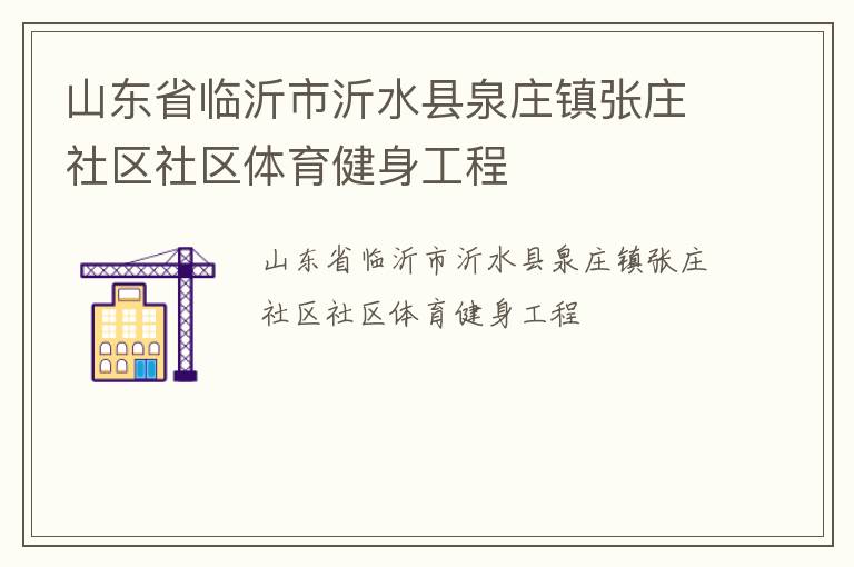 山东省临沂市沂水县泉庄镇张庄社区社区体育健身工程