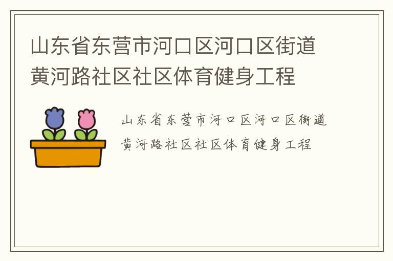 山东省东营市河口区河口区街道黄河路社区社区体育健身工程