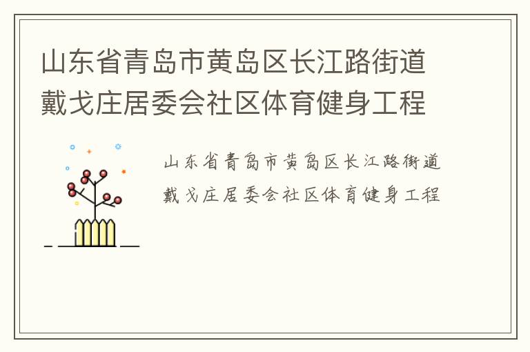 山东省青岛市黄岛区长江路街道戴戈庄居委会社区体育健身工程