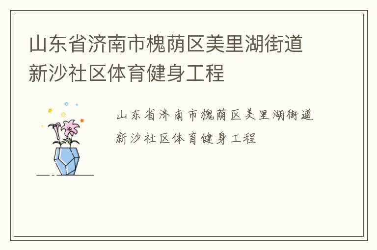 山东省济南市槐荫区美里湖街道新沙社区体育健身工程