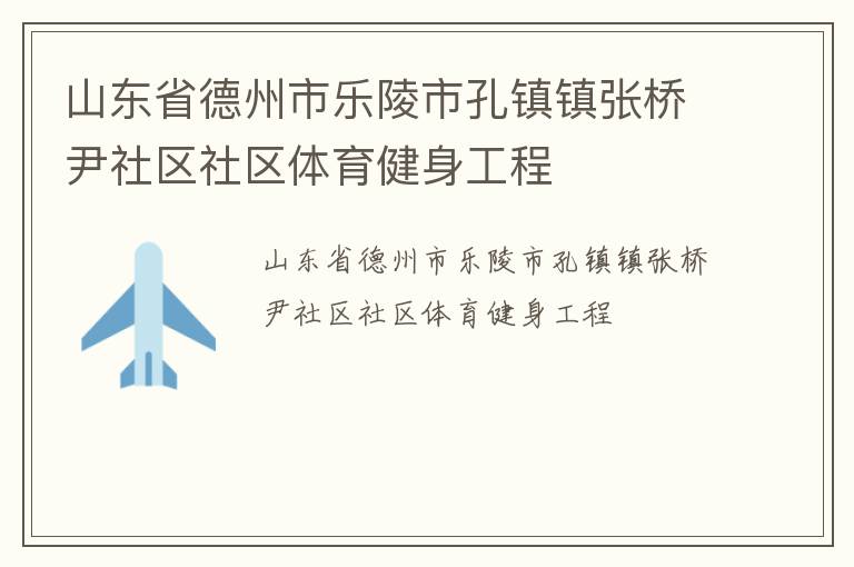 山东省德州市乐陵市孔镇镇张桥尹社区社区体育健身工程