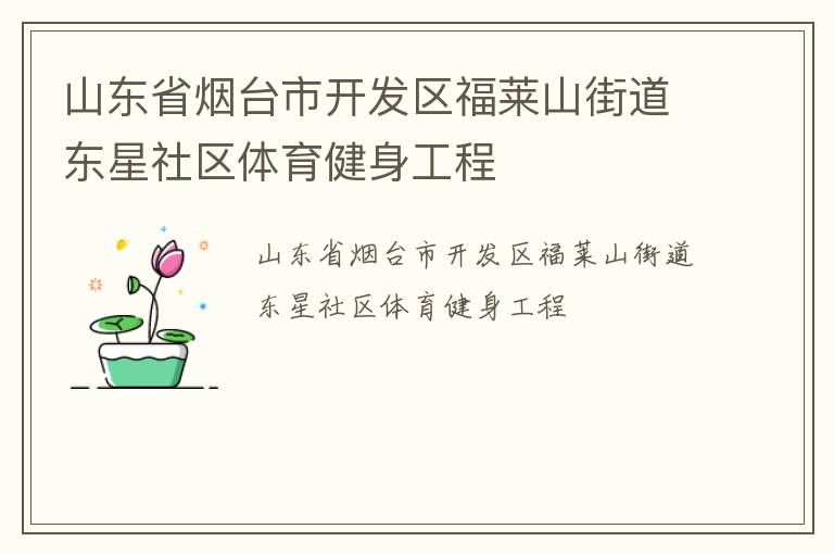 山东省烟台市开发区福莱山街道东星社区体育健身工程