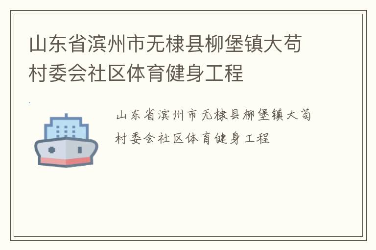 山东省滨州市无棣县柳堡镇大苟村委会社区体育健身工程