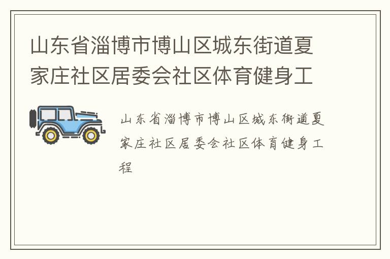 山东省淄博市博山区城东街道夏家庄社区居委会社区体育健身工程