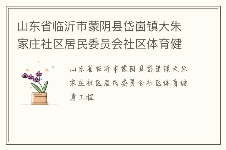 山东省临沂市蒙阴县岱崮镇大朱家庄社区居民委员会社区体育健身工程