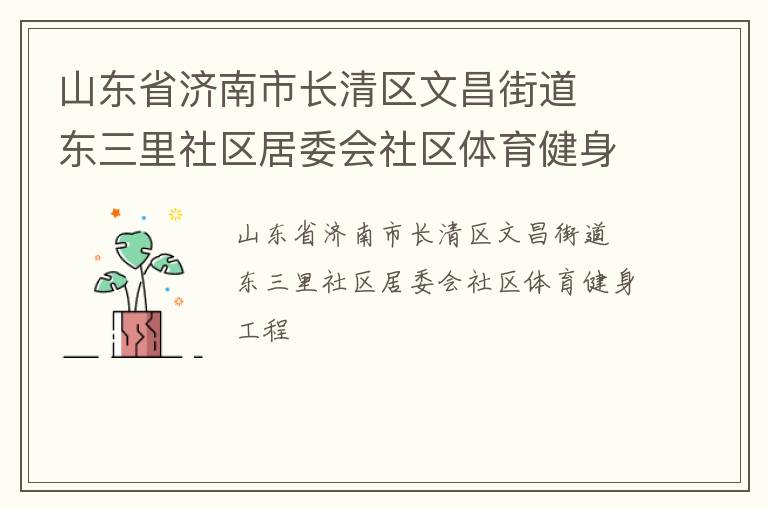 山东省济南市长清区文昌街道  东三里社区居委会社区体育健身工程