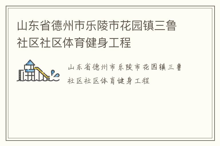 山东省德州市乐陵市花园镇三鲁社区社区体育健身工程