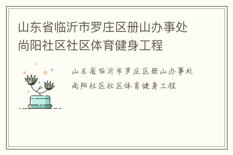 山东省临沂市罗庄区册山办事处尚阳社区社区体育健身工程