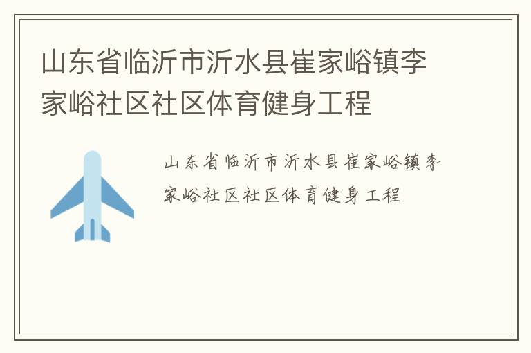 山东省临沂市沂水县崔家峪镇李家峪社区社区体育健身工程