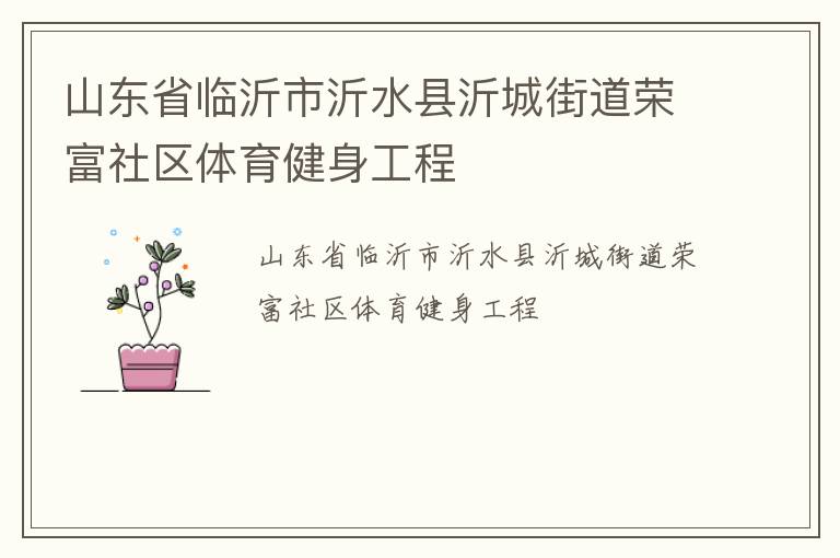 山东省临沂市沂水县沂城街道荣富社区体育健身工程