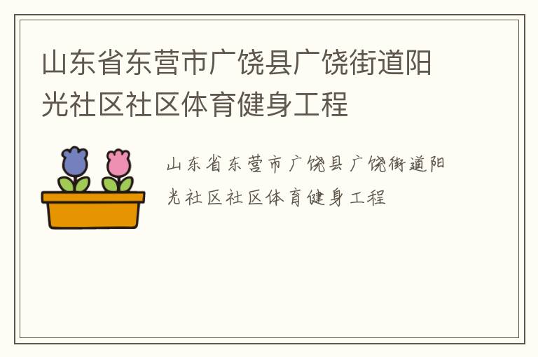 山东省东营市广饶县广饶街道阳光社区社区体育健身工程