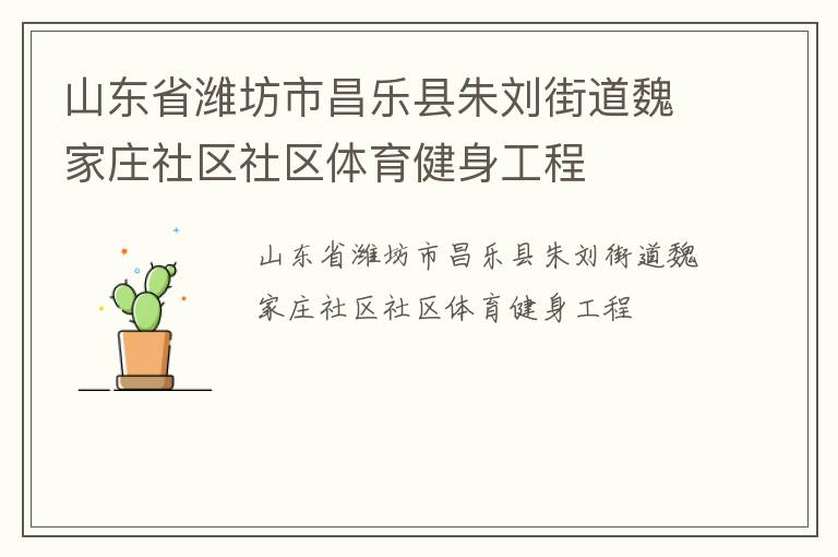 山东省潍坊市昌乐县朱刘街道魏家庄社区社区体育健身工程