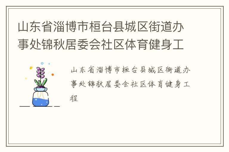 山东省淄博市桓台县城区街道办事处锦秋居委会社区体育健身工程