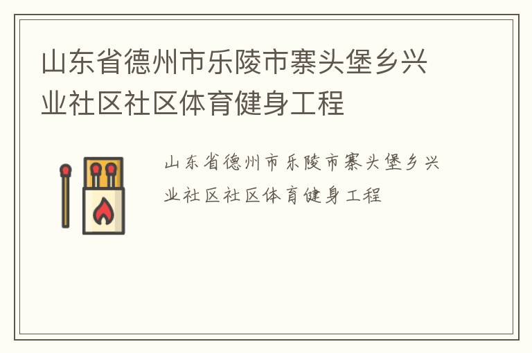 山东省德州市乐陵市寨头堡乡兴业社区社区体育健身工程