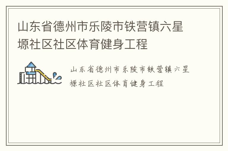 山东省德州市乐陵市铁营镇六星塬社区社区体育健身工程