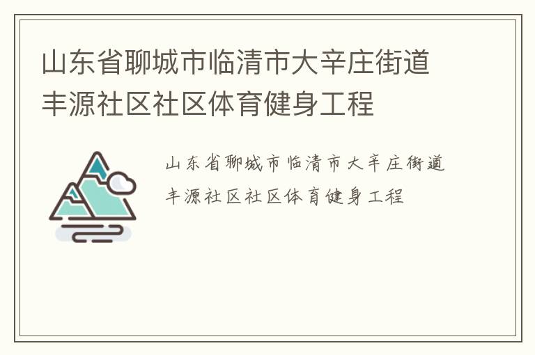 山东省聊城市临清市大辛庄街道丰源社区社区体育健身工程