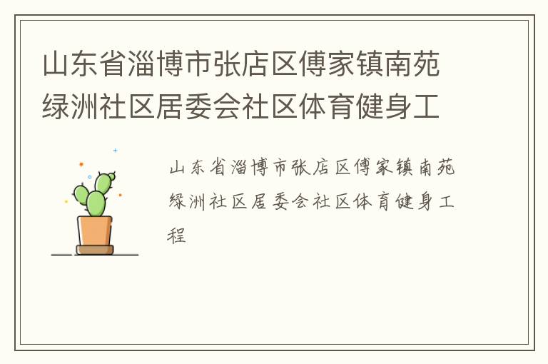 山东省淄博市张店区傅家镇南苑绿洲社区居委会社区体育健身工程