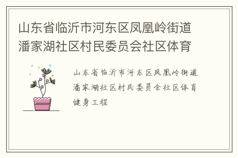 山东省临沂市河东区凤凰岭街道潘家湖社区村民委员会社区体育健身工程
