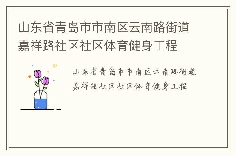山东省青岛市市南区云南路街道嘉祥路社区社区体育健身工程