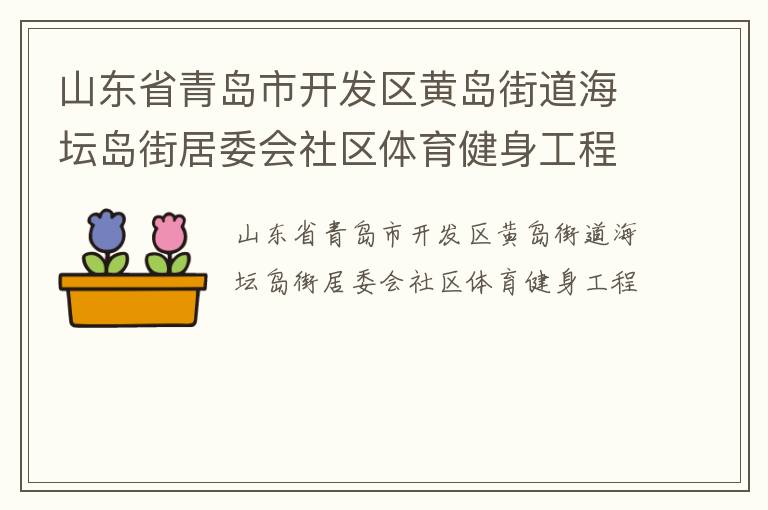 山东省青岛市开发区黄岛街道海坛岛街居委会社区体育健身工程