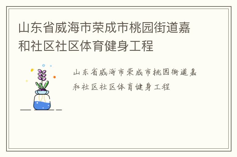 山东省威海市荣成市桃园街道嘉和社区社区体育健身工程