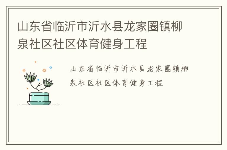 山东省临沂市沂水县龙家圈镇柳泉社区社区体育健身工程