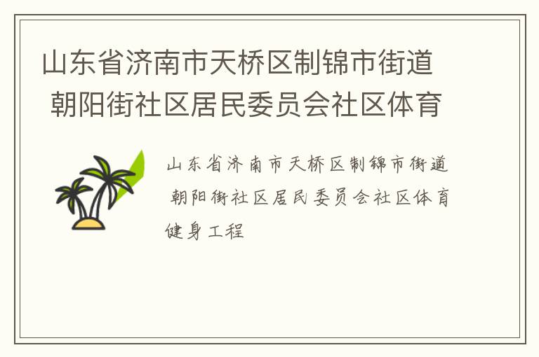 山东省济南市天桥区制锦市街道 朝阳街社区居民委员会社区体育健身工程