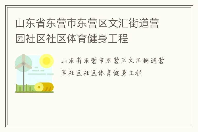 山东省东营市东营区文汇街道营园社区社区体育健身工程